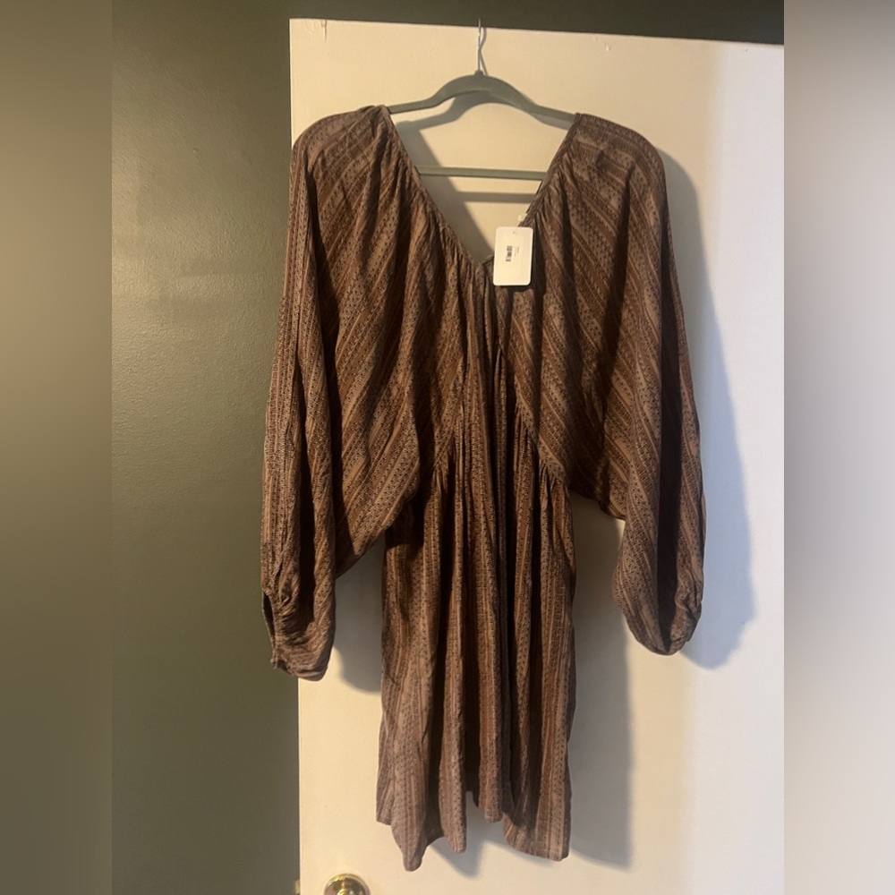 Boho Western Vneck Flowy Dress Medium